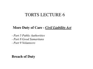 TORTS LECTURE 6