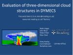 Evaluation of three-dimensional cloud structures in DYMECS - slide 1