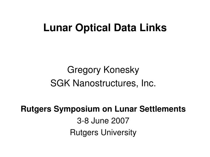 lunar optical data links