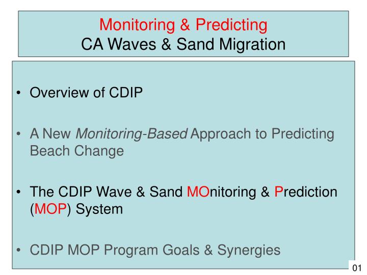monitoring predicting ca waves sand migration