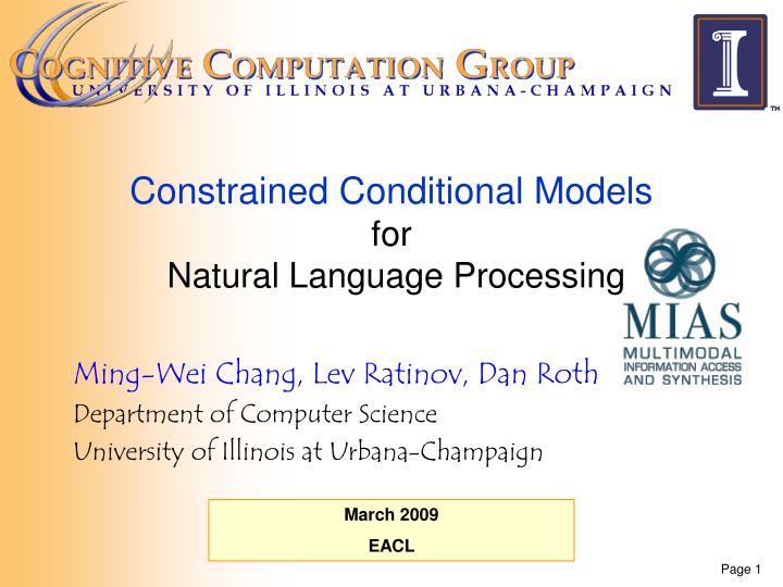 constrained conditional models for natural language processing