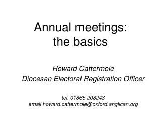 Annual meetings: the basics