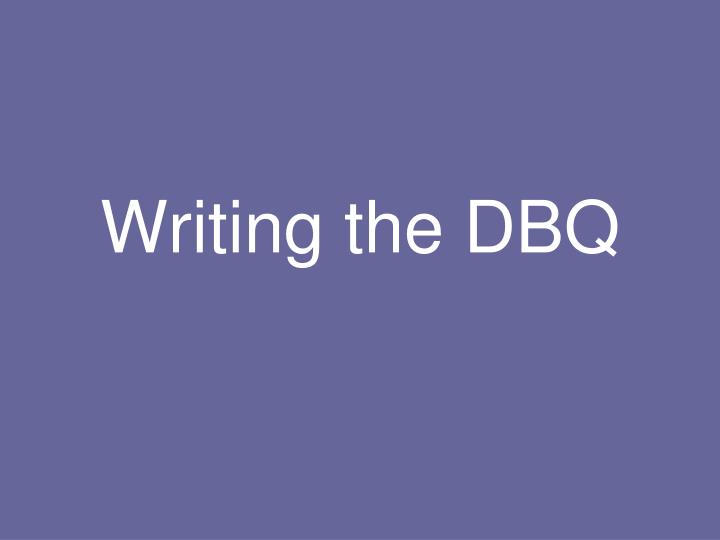 writing the dbq