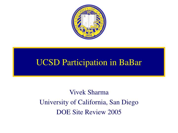 ucsd participation in babar