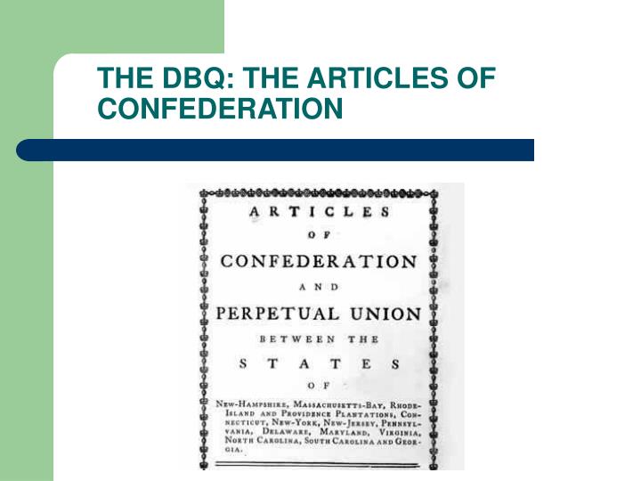 the dbq the articles of confederation
