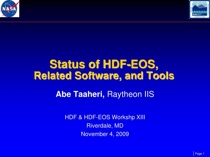 status of hdf eos related software and tools