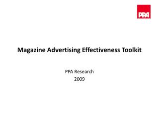 Magazine Advertising Effectiveness Toolkit