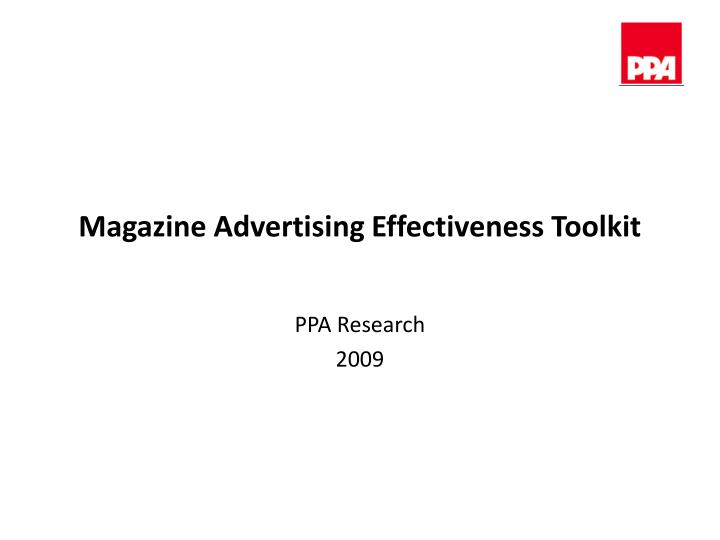 magazine advertising effectiveness toolkit