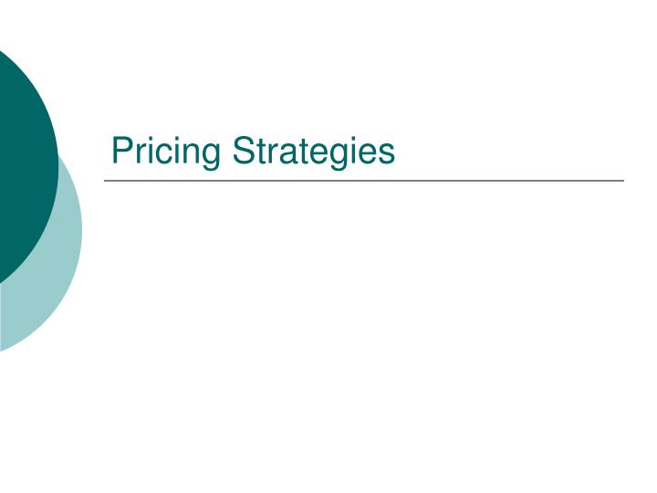 pricing strategies