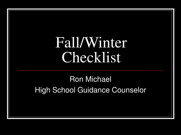 fall winter checklist