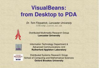 VisualBeans: from Desktop to PDA