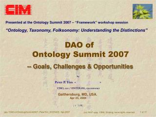 DAO of Ontology Summit 2007