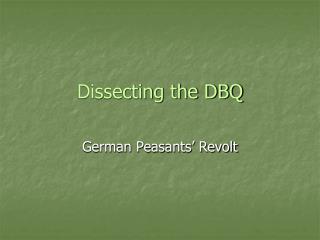 dissecting the dbq