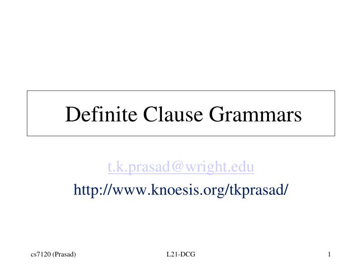 definite clause grammars