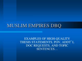 MUSLIM EMPIRES DBQ