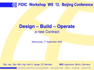 FIDIC Workshop WS 12, Beijing Conference