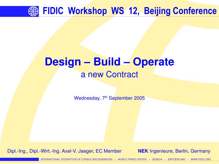 fidic workshop ws 12 beijing conference