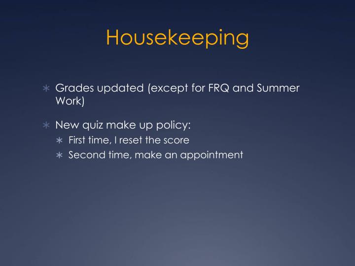 housekeeping