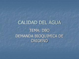 calidad del agua