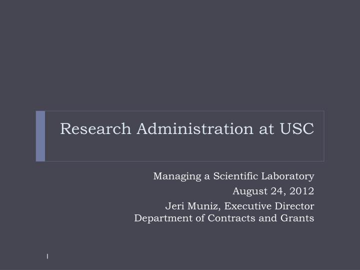 research administration at usc