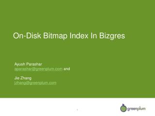 On-Disk Bitmap Index In Bizgres