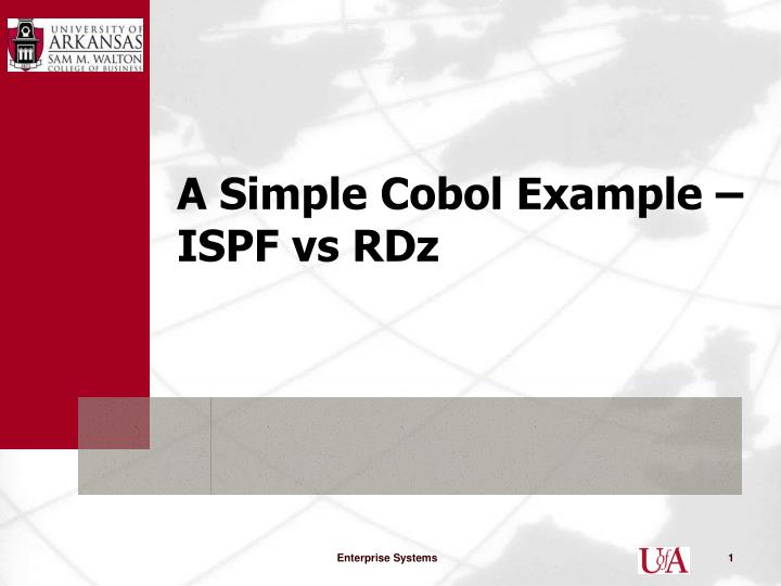 a simple cobol example ispf vs rdz