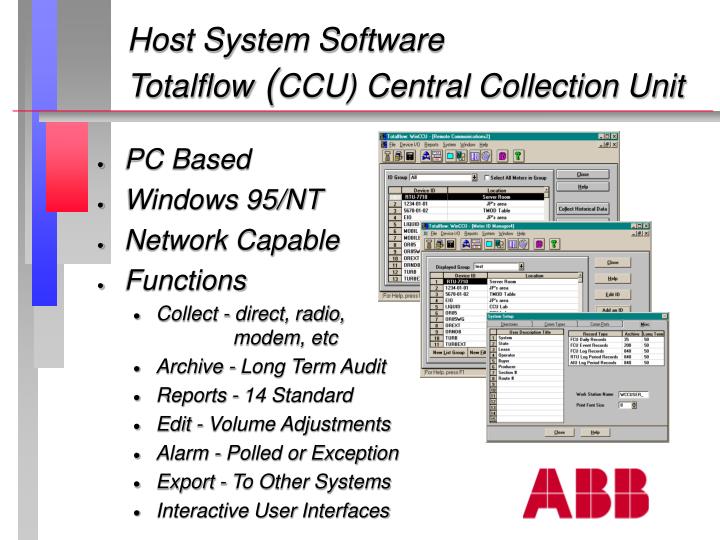 host system software totalflow ccu central collection unit