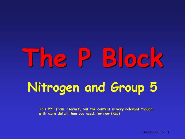 the p block