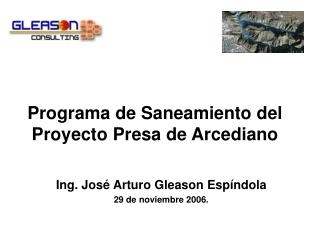 programa de saneamiento del proyecto presa de arcediano