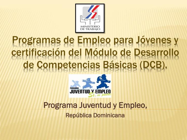 programa juventud y empleo rep blica dominicana