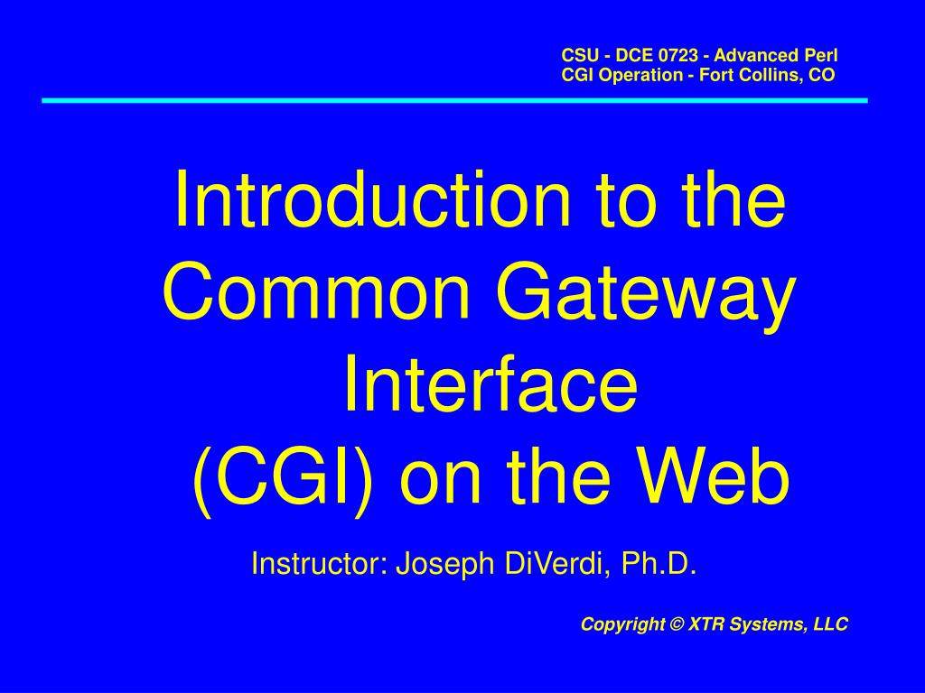 PPT - Introduction to the Common Gateway Interface (CGI) on the Web ...