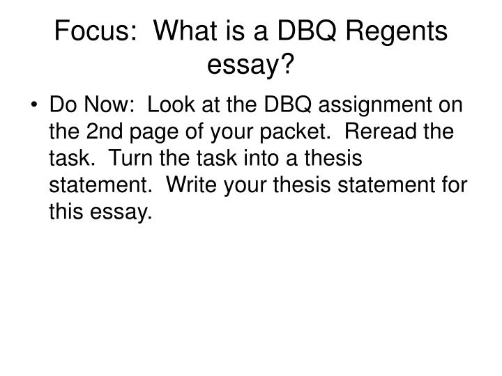 focus what is a dbq regents essay