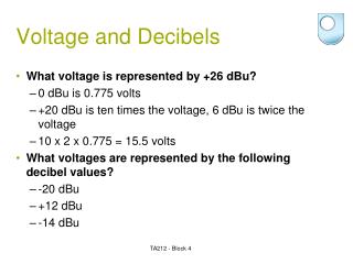 Voltage and Decibels