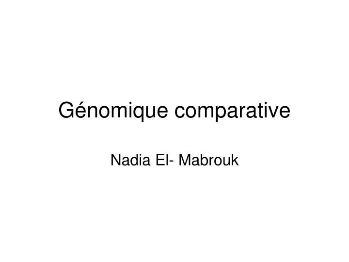 g nomique comparative