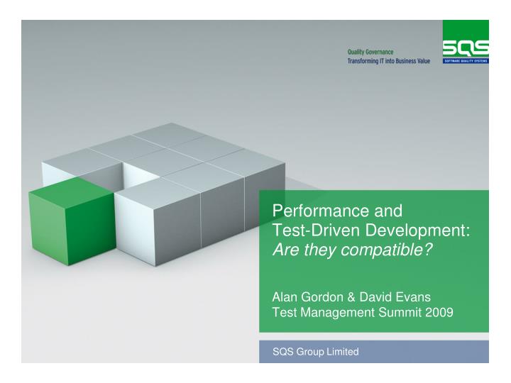 performance and test driven development are they compatible