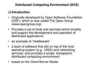 Distributed Computing Environment (DCE)