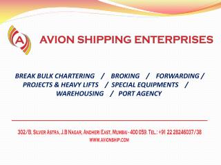 Avion Shipping Enterprises specialises in :