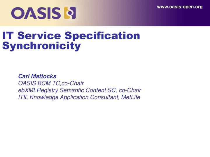 it service specification synchronicity