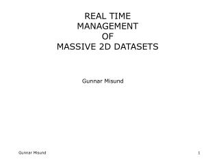 REAL TIME MANAGEMENT OF MASSIVE 2D DATASETS