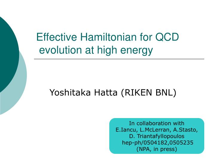 effective hamiltonian for qcd evolution at high energy