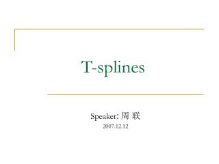T-splines