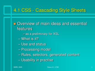 4.1 CSS - Cascading Style Sheets