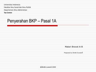 penyerahan bkp pasal 1a