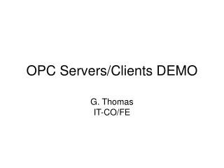 OPC Servers/Clients DEMO