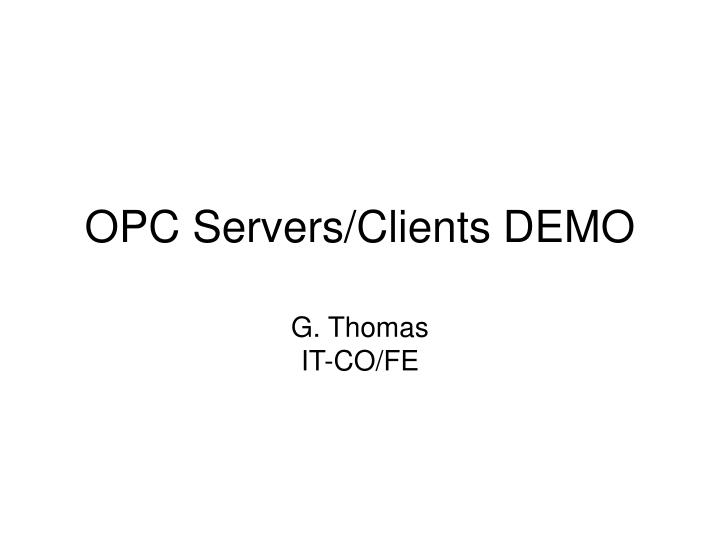opc servers clients demo