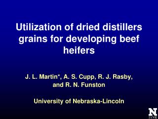 Utilization of dried distillers grains for developing beef heifers