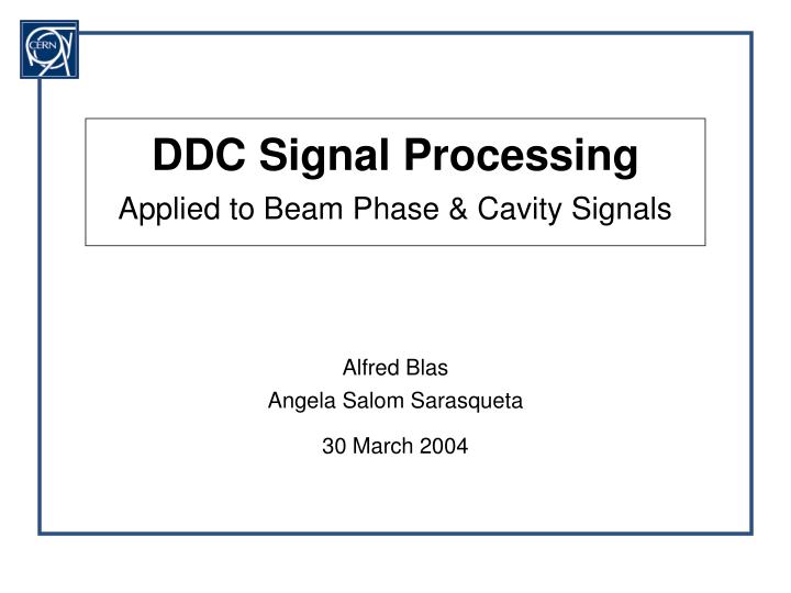 ddc signal processing applied to beam phase cavity signals