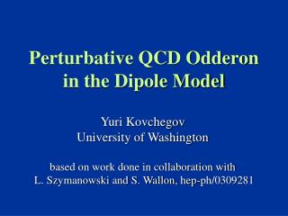 Perturbative QCD Odderon in the Dipole Model