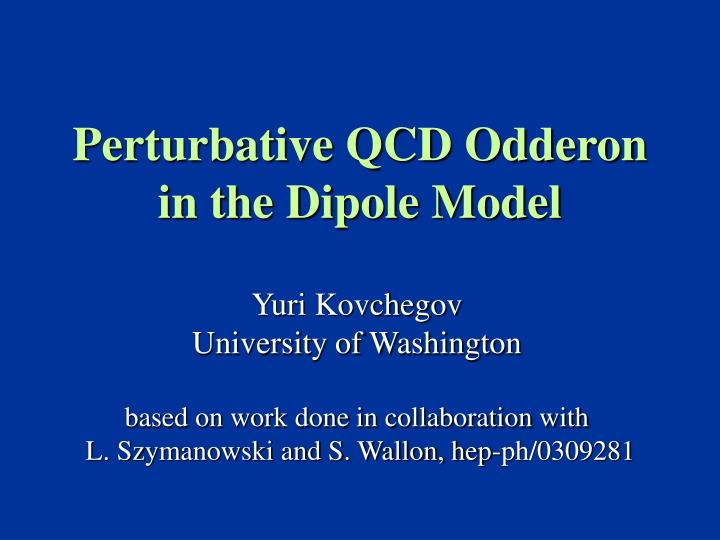 perturbative qcd odderon in the dipole model