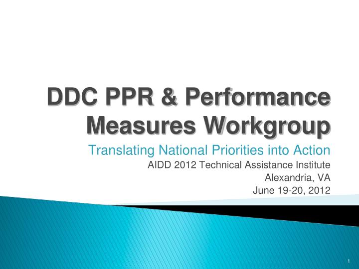 ddc ppr performance measures workgroup